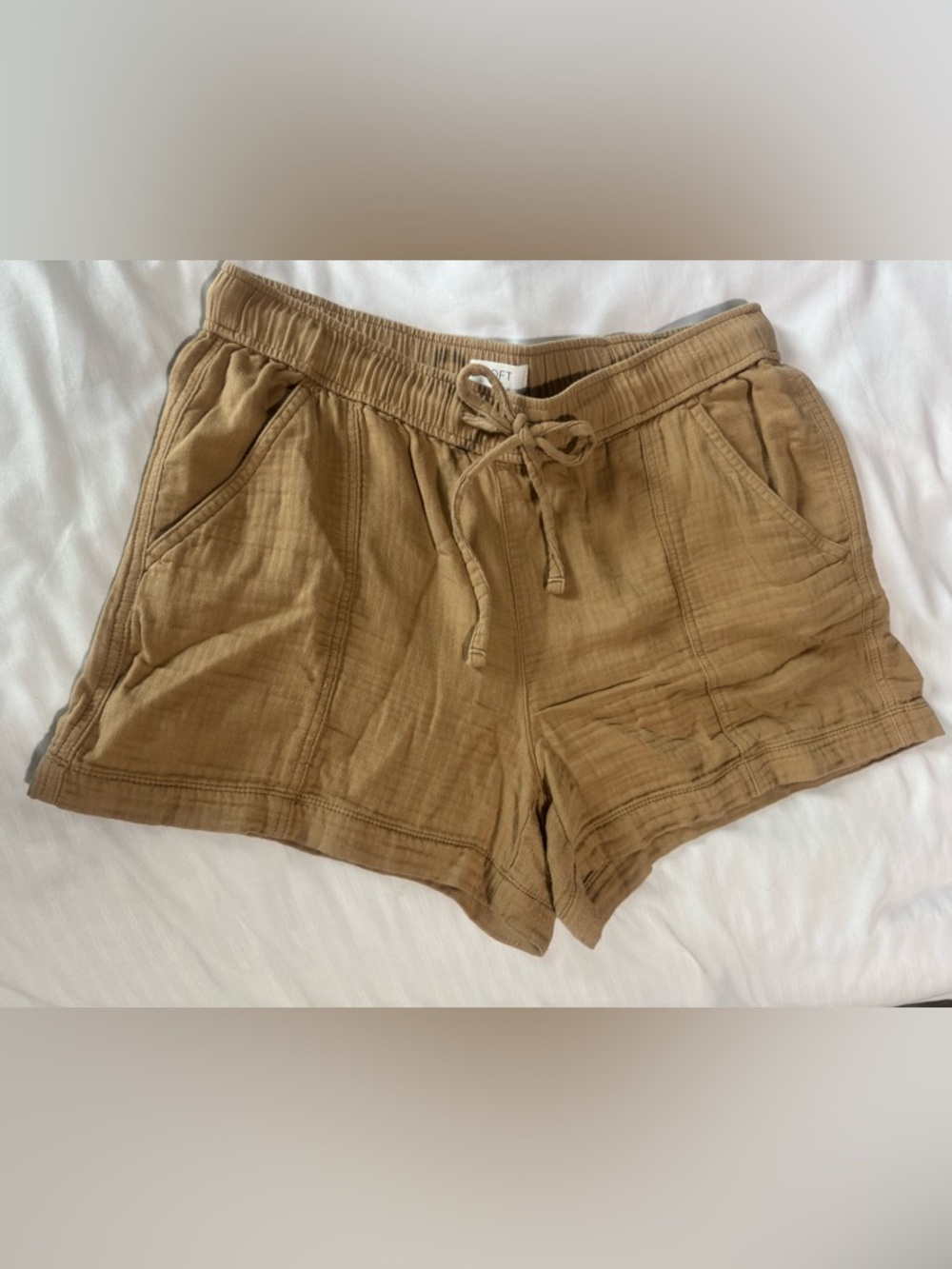 LOFT Tan Drawstring Casual Athletic Shorts